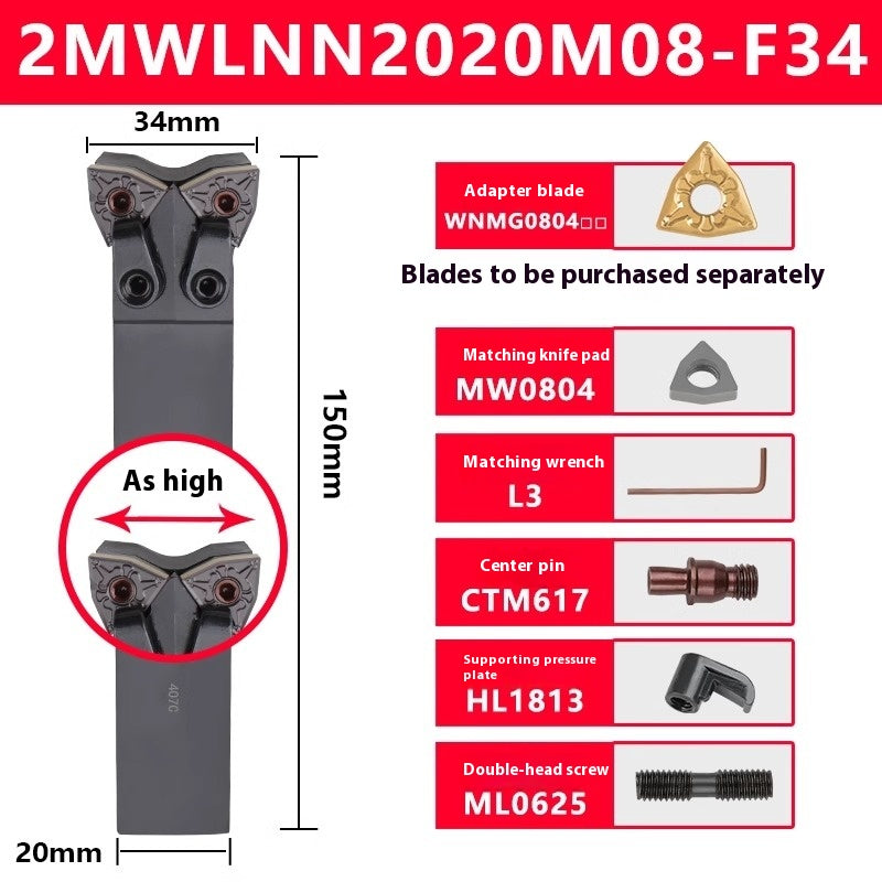 1141-CNC Double-head Bullhead Turning Toolholder Cylindrical Bore Endface 95 Degree Boring 2MW/MT Peach Model Triangle Rhombus Shandong Denso Pricision Tools Co.,Ltd.